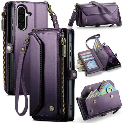 CaseMe C36 Card Slots Zipper Wallet RFID Anti-theft Leather Phone Case, For Galaxy S24 FE 5G