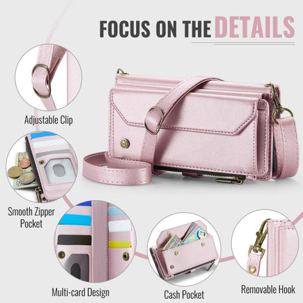 CaseMe C36 Card Slots Zipper Wallet RFID Anti-theft Leather Phone Case, For Samsung Galaxy S25 Edge 5G, For Samsung Galaxy A56 5G, For Samsung Galaxy A36, For Samsung Galaxy S24 FE 5G
