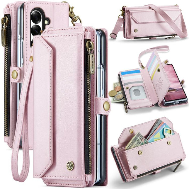 CaseMe C36 Card Slots Zipper Wallet RFID Anti-theft Leather Phone Case, For Samsung Galaxy S25 Edge 5G, For Samsung Galaxy A56 5G, For Samsung Galaxy A36, For Samsung Galaxy S24 FE 5G