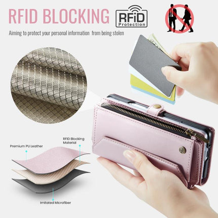 CaseMe C36 Card Slots Zipper Wallet RFID Anti-theft Leather Phone Case, For Samsung Galaxy S25 Edge 5G, For Samsung Galaxy A56 5G, For Samsung Galaxy A36, For Samsung Galaxy S24 FE 5G