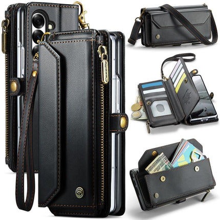 CaseMe C36 Card Slots Zipper Wallet RFID Anti-theft Leather Phone Case, For Samsung Galaxy S25 Edge 5G, For Samsung Galaxy A56 5G, For Samsung Galaxy A36, For Samsung Galaxy S24 FE 5G