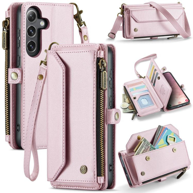 CaseMe C36 Card Slots Zipper Wallet RFID Anti-theft Leather Phone Case, For Samsung Galaxy S25 Edge 5G, For Samsung Galaxy A56 5G, For Samsung Galaxy A36, For Samsung Galaxy S24 FE 5G