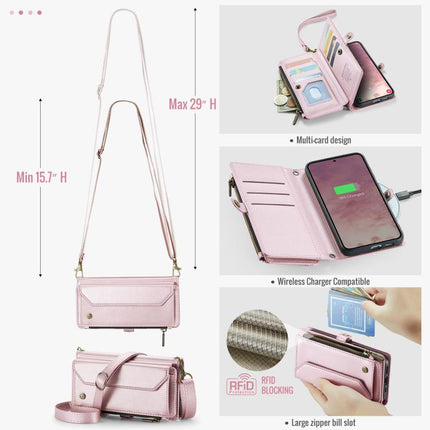CaseMe C36 Card Slots Zipper Wallet RFID Anti-theft Leather Phone Case, For Samsung Galaxy S25 Edge 5G, For Samsung Galaxy A56 5G, For Samsung Galaxy A36, For Samsung Galaxy S24 FE 5G