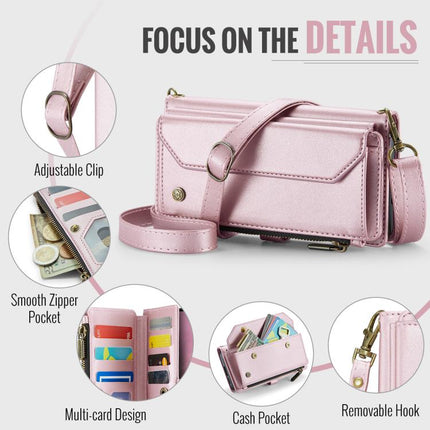 CaseMe C36 Card Slots Zipper Wallet RFID Anti-theft Leather Phone Case, For Samsung Galaxy S25 Edge 5G, For Samsung Galaxy A56 5G, For Samsung Galaxy A36, For Samsung Galaxy S24 FE 5G