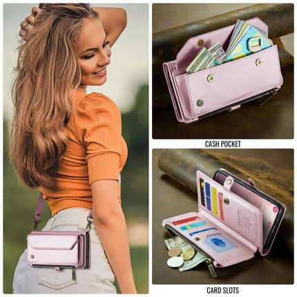 CaseMe C36 Card Slots Zipper Wallet RFID Anti-theft Leather Phone Case, For Samsung Galaxy S25 Edge 5G, For Samsung Galaxy A56 5G, For Samsung Galaxy A36, For Samsung Galaxy S24 FE 5G