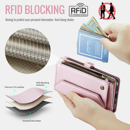 CaseMe C36 Card Slots Zipper Wallet RFID Anti-theft Leather Phone Case, For Samsung Galaxy S25 Edge 5G, For Samsung Galaxy A56 5G, For Samsung Galaxy A36, For Samsung Galaxy S24 FE 5G