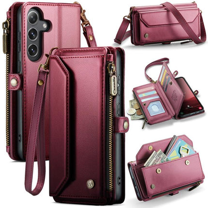 CaseMe C36 Card Slots Zipper Wallet RFID Anti-theft Leather Phone Case, For Samsung Galaxy S25 Edge 5G, For Samsung Galaxy A56 5G, For Samsung Galaxy A36, For Samsung Galaxy S24 FE 5G