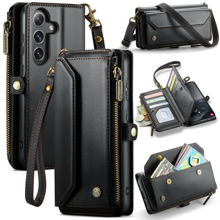 CaseMe C36 Card Slots Zipper Wallet RFID Anti-theft Leather Phone Case, For Samsung Galaxy S25 Edge 5G, For Samsung Galaxy A56 5G, For Samsung Galaxy A36, For Samsung Galaxy S24 FE 5G