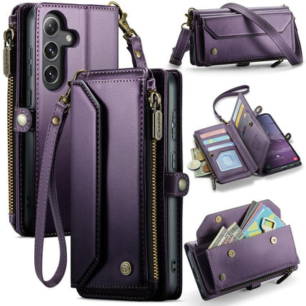 CaseMe C36 Card Slots Zipper Wallet RFID Anti-theft Leather Phone Case, For Samsung Galaxy S25 Edge 5G, For Samsung Galaxy A56 5G, For Samsung Galaxy A36, For Samsung Galaxy S24 FE 5G