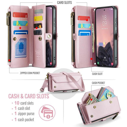 CaseMe C36 Card Slots Zipper Wallet RFID Anti-theft Leather Phone Case, For Samsung Galaxy S26+ 5G, For Samsung Galaxy S26 Ultra 5G, For Samsung Galaxy S26 5G, For Samsung Galaxy A57 5G