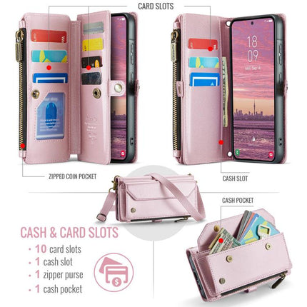 CaseMe C36 Card Slots Zipper Wallet RFID Anti-theft Leather Phone Case, For Samsung Galaxy A37 5G, For Samsung Galaxy S25 FE 5G, For Samsung Galaxy A17 4G, For Samsung Galaxy Z Fold7