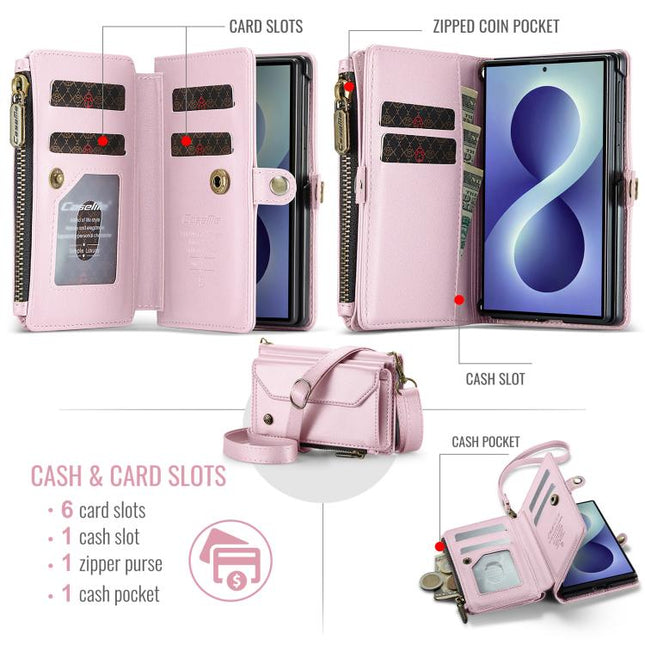 CaseMe C36 Card Slots Zipper Wallet RFID Anti-theft Leather Phone Case, For Samsung Galaxy S26+ 5G, For Samsung Galaxy S26 Ultra 5G, For Samsung Galaxy S26 5G, For Samsung Galaxy A57 5G
