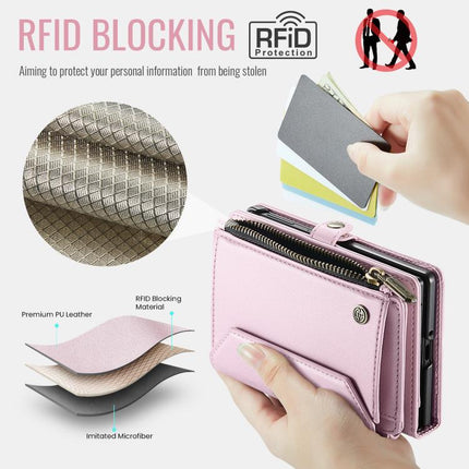 CaseMe C36 Card Slots Zipper Wallet RFID Anti-theft Leather Phone Case, For Samsung Galaxy S26+ 5G, For Samsung Galaxy S26 Ultra 5G, For Samsung Galaxy S26 5G, For Samsung Galaxy A57 5G