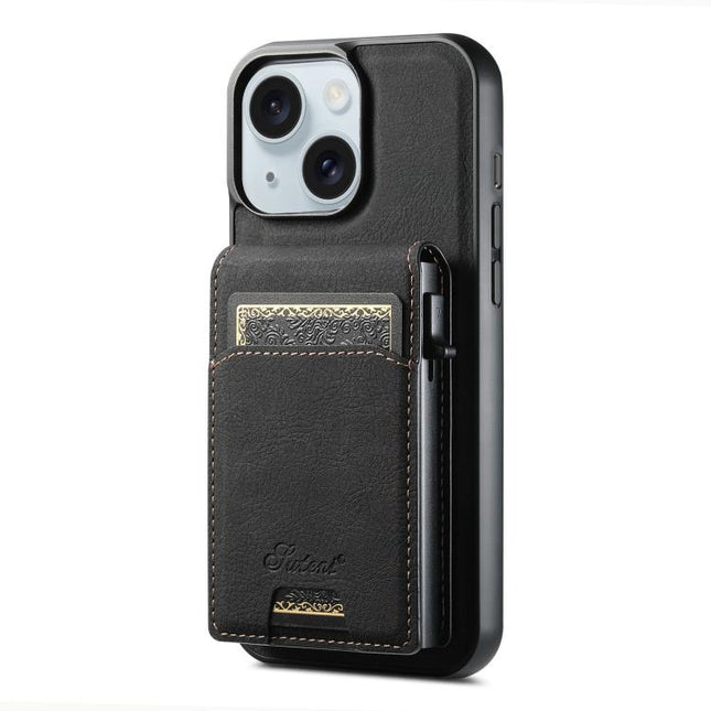 Suteni H19 Litchi Grain 2-in-1 MagSafe Removable Card Box Back Phone Case, For iPhone 15, For iPhone 14 Plus, For iPhone 14, For iPhone 14 Pro, For iPhone 14 Pro Max, For iPhone 13 Pro Max, For iPhone 13 Pro, For iPhone 13, For iPhone 12               ...
