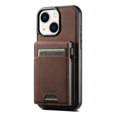 Suteni H19 Litchi Grain 2-in-1 MagSafe Removable Card Box Back Phone Case