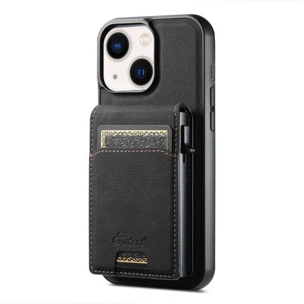 Suteni H19 Litchi Grain 2-in-1 MagSafe Removable Card Box Back Phone Case, For iPhone 15, For iPhone 14 Plus, For iPhone 14, For iPhone 14 Pro, For iPhone 14 Pro Max, For iPhone 13 Pro Max, For iPhone 13 Pro, For iPhone 13, For iPhone 12               ...