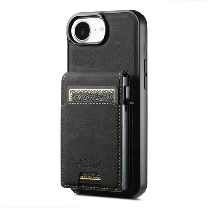 Suteni H19 Litchi Grain 2-in-1 MagSafe Removable Card Box Back Phone Case, For iPhone 12 Pro, For iPhone 17e / 16e