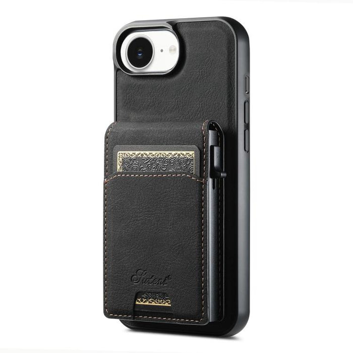 Suteni H19 Litchi Grain 2-in-1 MagSafe Removable Card Box Back Phone Case, For iPhone 12 Pro, For iPhone 17e / 16e