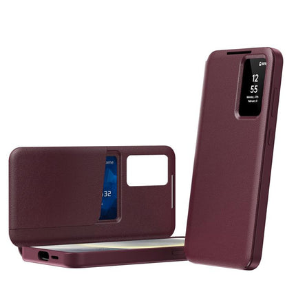 Smart View Window Leather Phone Case with Card Slot, For Samsung Galaxy Z Fold5 5G, For Samsung Galaxy S23 Ultra 5G, For Samsung Galaxy S23+ 5G, For Samsung Galaxy S23 5G