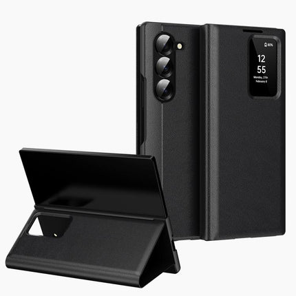 Smart View Window Leather Phone Case with Card Slot, For Samsung Galaxy S24 Ultra 5G, For Samsung Galaxy S24+ 5G, For Samsung Galaxy S24 5G, For Samsung Galaxy S23 FE 5G