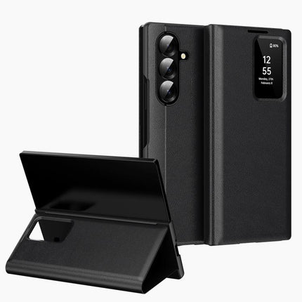 Smart View Window Leather Phone Case with Card Slot, For Samsung Galaxy Z TriFold, For Samsung Galaxy S26 Ultra 5G, For Samsung Galaxy A57 5G, For Samsung Galaxy A37 5G