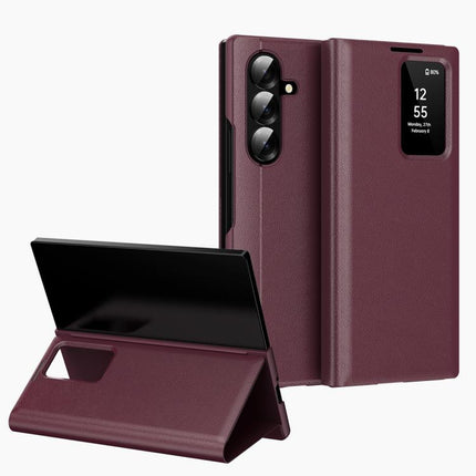 Smart View Window Leather Phone Case with Card Slot, For Samsung Galaxy Z TriFold, For Samsung Galaxy S26 Ultra 5G, For Samsung Galaxy A57 5G, For Samsung Galaxy A37 5G