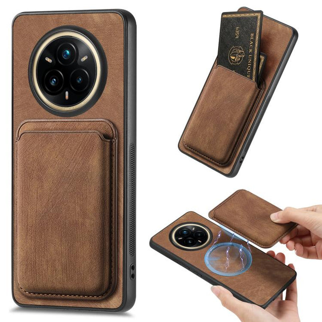 Retro Leather Card Bag Magnetic Phone Case, For Realme 14 Pro+, For Realme 14 Pro, For Realme Neo7