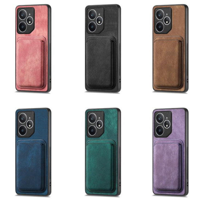 Retro Leather Card Bag Magnetic Phone Case, For Realme 14 Pro+, For Realme 14 Pro, For Realme Neo7