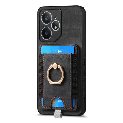 Retro Splitable Magnetic Card Bag Leather Phone Case, For Realme Neo7
