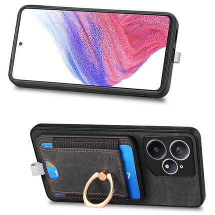 Retro Splitable Magnetic Card Bag Leather Phone Case, For Realme Neo7