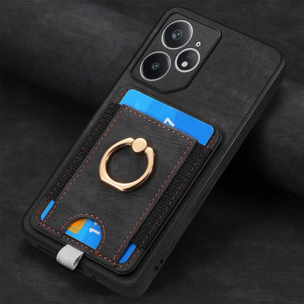 Retro Splitable Magnetic Card Bag Leather Phone Case, For Realme Neo7