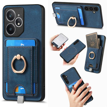 Retro Splitable Magnetic Card Bag Leather Phone Case, For Realme Neo7