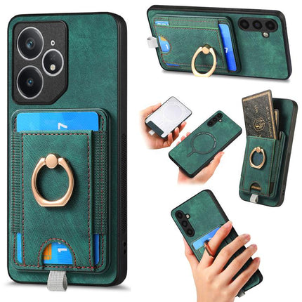 Retro Splitable Magnetic Card Bag Leather Phone Case, For Realme Neo7