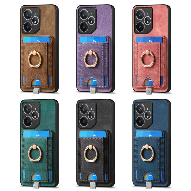 Retro Splitable Magnetic Card Bag Leather Phone Case, For Realme Neo7