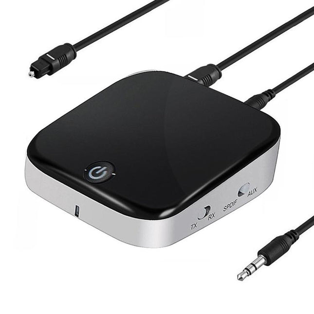 2 in 1 Fiber Optic Bluetooth 5.0 Audio Receiver/Transmitter, black
