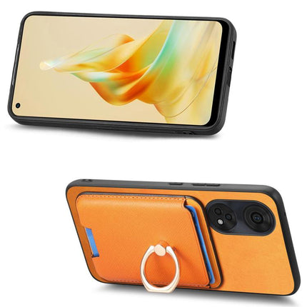 Retro Cross Leather Ring Vertical Insert Card Bag MagSafe Phone Case, For OPPO Reno8 T 5G / A1 Pro