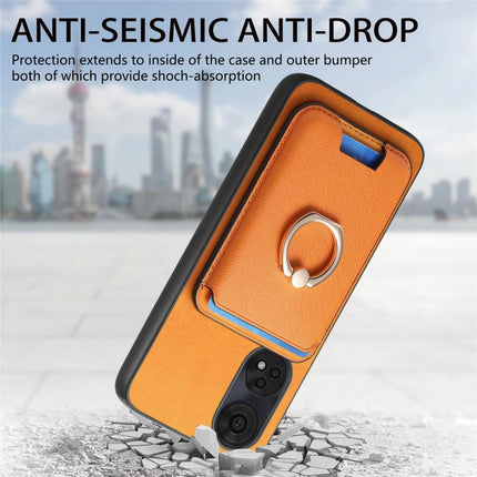 Retro Cross Leather Ring Vertical Insert Card Bag MagSafe Phone Case, For OPPO Reno8 T 5G / A1 Pro