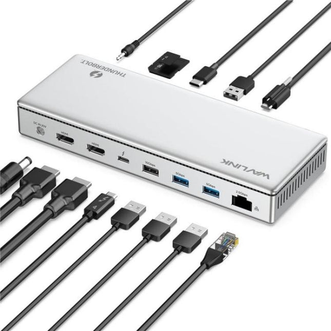 WAVLINK UTD45 96W Charging 8K / 4K Display Thunderbolt 4 Docking Station 13-in-1 Hub, US Plug, UK Plug, EU Plug, AU Plug