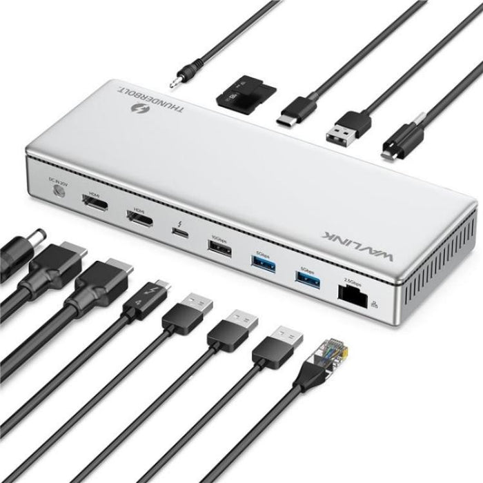 WAVLINK UTD45 96W Charging 8K / 4K Display Thunderbolt 4 Docking Station 13-in-1 Hub, US Plug, UK Plug, EU Plug, AU Plug
