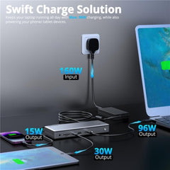 WAVLINK UTD45 96W Charging 8K / 4K Display Thunderbolt 4 Docking Station 13-in-1 Hub, US Plug, UK Plug, EU Plug, AU Plug