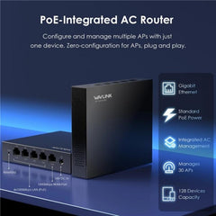 WAVLINK WN701AE IEEE 802.3AF / AT Auto-Discovery Centralized AP Management Poe Switch, US Plug, UK Plug, EU Plug, AU Plug