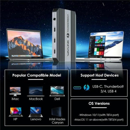 WAVLINK UTD49T 100W PD Input USB-A High Speed Data Transfer Adapter Thunderbolt 4 Hub, UTD49T