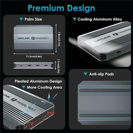 WAVLINK UTD49T 100W PD Input USB-A High Speed Data Transfer Adapter Thunderbolt 4 Hub, UTD49T