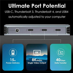 WAVLINK UTD49T 100W PD Input USB-A High Speed Data Transfer Adapter Thunderbolt 4 Hub, UTD49T