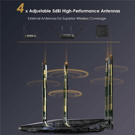 WAVLINK WN530HG4 Home Gigabit Ethernet MU-MIMO Router AC1200 Dual Band Router, US Plug, UK Plug, EU Plug, AU Plug