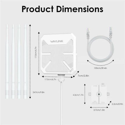 WAVLINK WN588HA2 AP Repeater WiFi Signal Booster AC1200 Dual Band WiFi Extender, US Plug, UK Plug, EU Plug, AU Plug