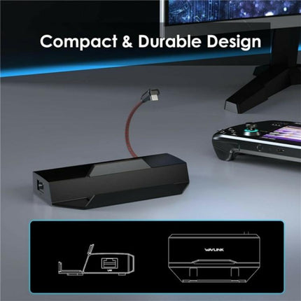 WAVLINK UHP3426 For Steam Deck Gigabit RJ45 100W PD Hub Adapter 6 in 1 Docking Station