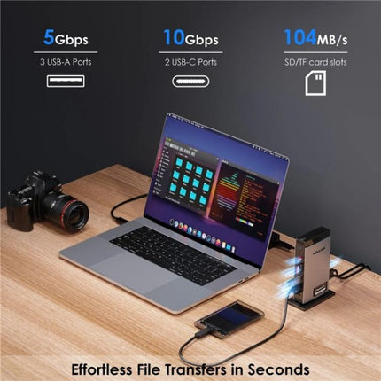 WAVLINK WL-UG69PD13Pro DisplayLink Docking Station 15 in 1 USB-C Hub for MacBook Laptop