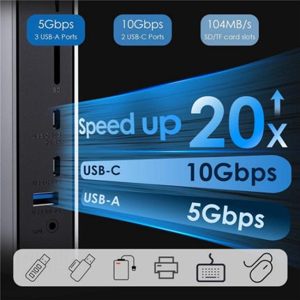 WAVLINK WL-UG69PD13Pro DisplayLink Docking Station 15 in 1 USB-C Hub for MacBook Laptop