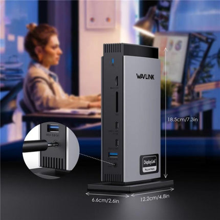 WAVLINK WL-UG69PD13Pro DisplayLink Docking Station 15 in 1 USB-C Hub for MacBook Laptop